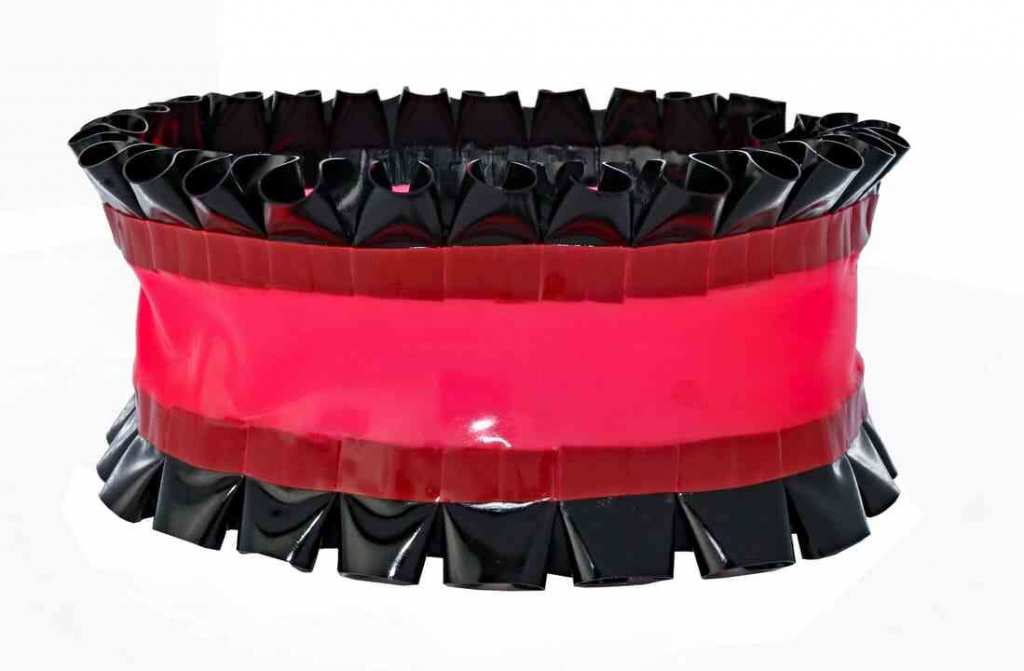Latex Strumpfband RUFFLES Laser Edition