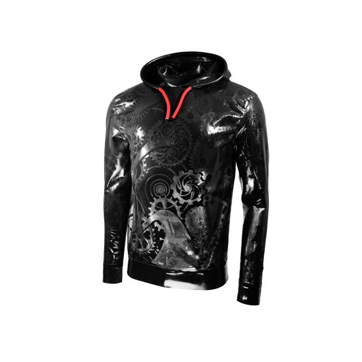 Preview: HOODIE STEAMPUNK EXTREME „LOOSE FIT“ Latex Laser Edition