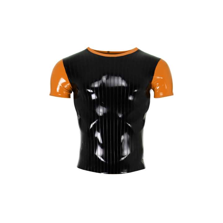 Latex Shirt PINSTRIPE 1 orange