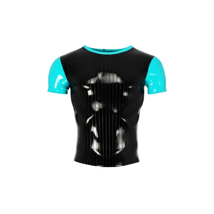 Latex Shirt PINSTRIPE 1 türkis