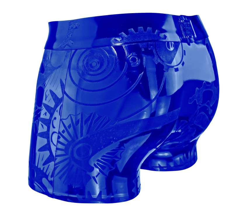 Latex Short STEAMPUNK blau Laser Edition