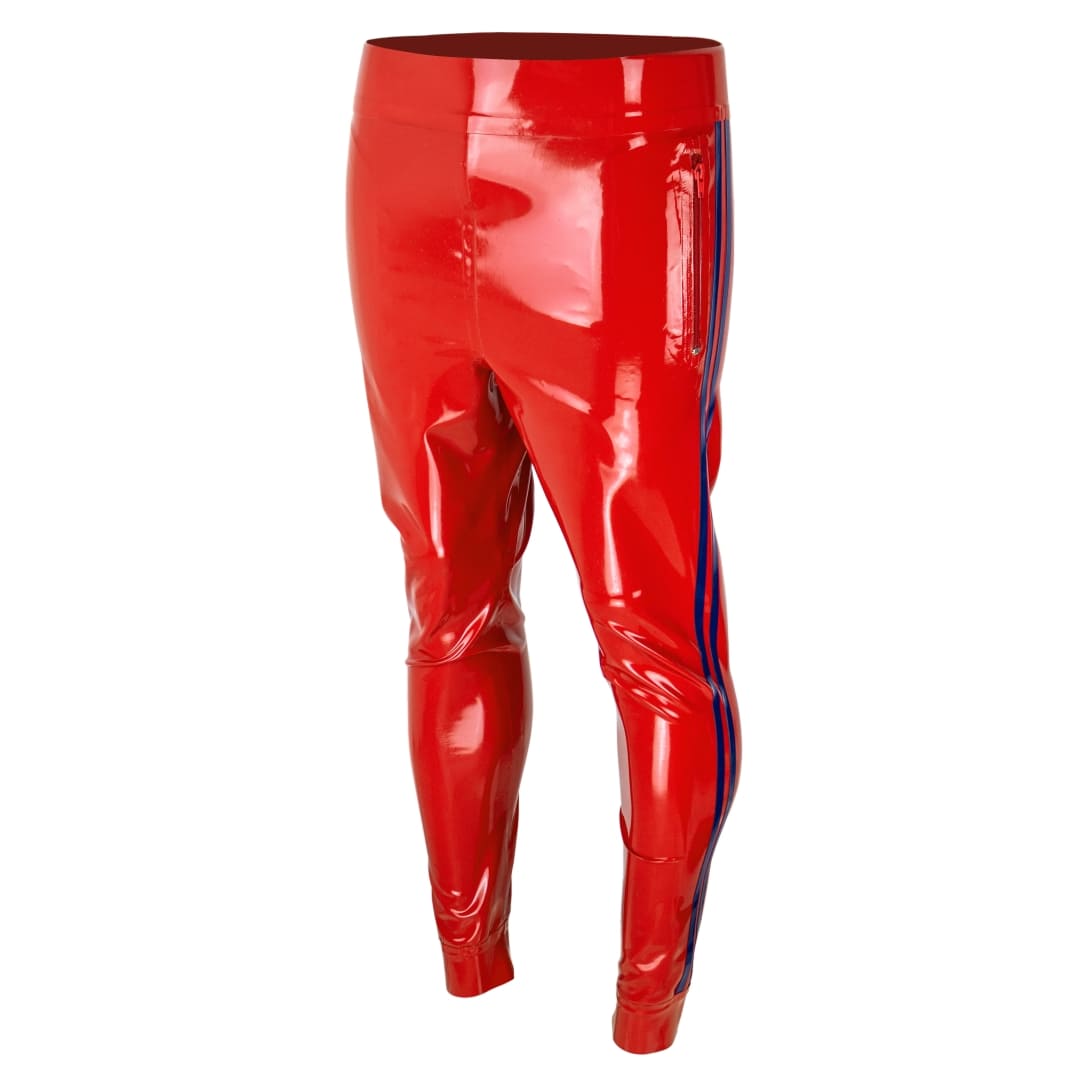 RubberTech-Clothing - Trainingpants Trackpants Stripes Laser Cut Latex