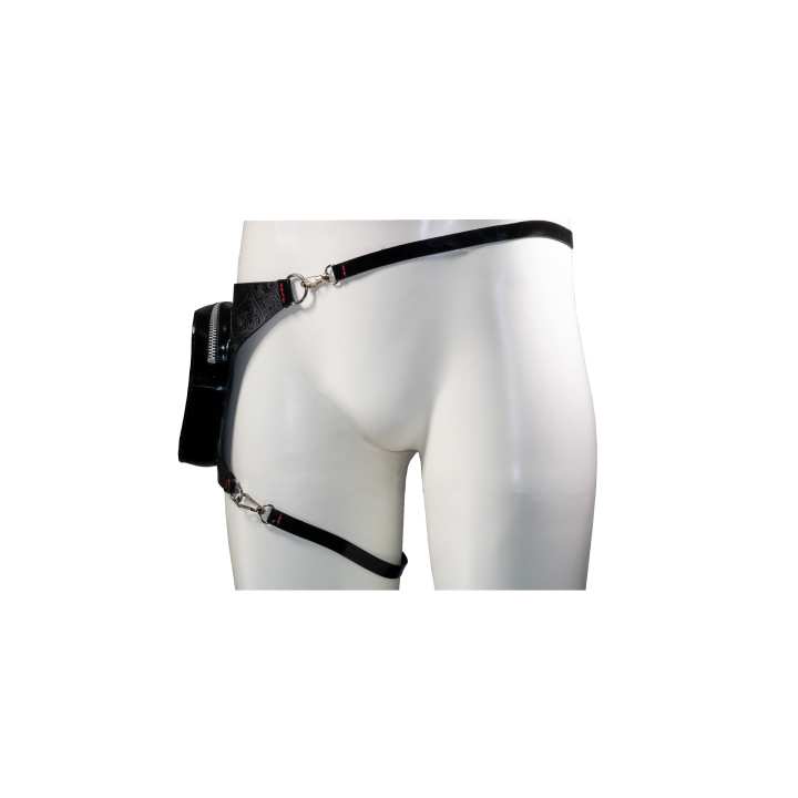 Latex Tasche mit Hüftgurt und Beingurt für Festivals