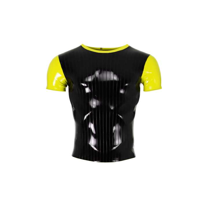 Latex Shirt PINSTRIPE 1 gelb