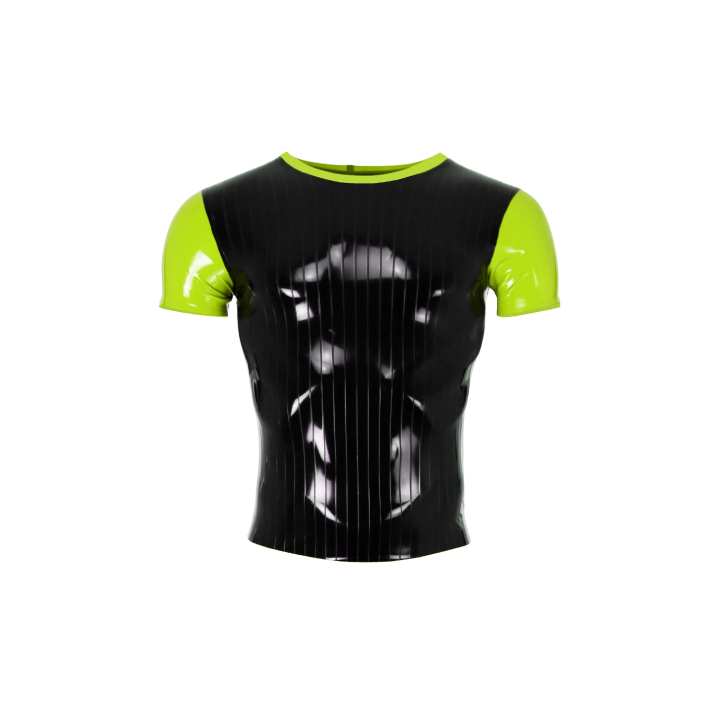 Latex Shirt PINSTRIPE 1 limettengrün